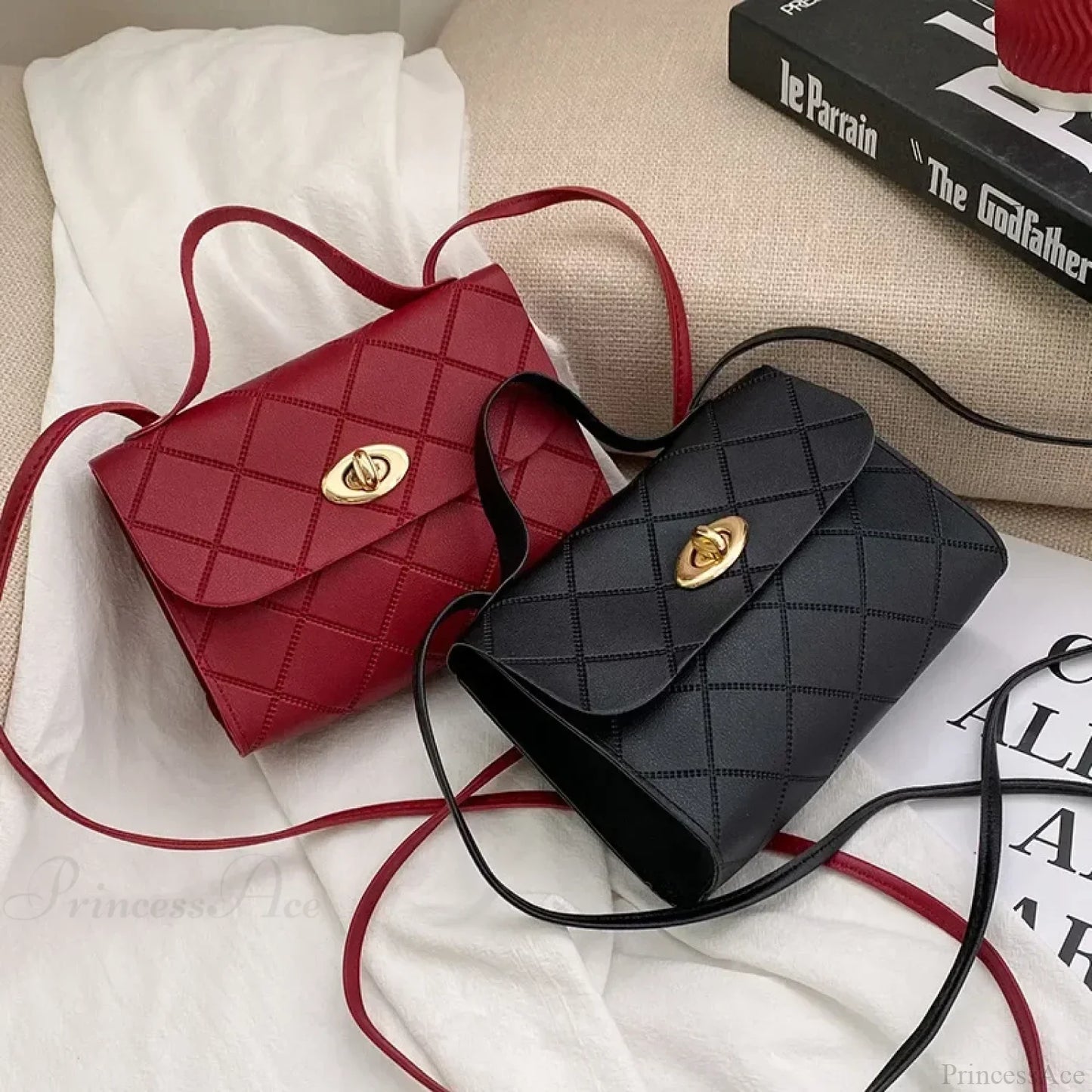 Simple PU Leather Mobile Phone Coin Crossbody Handbag