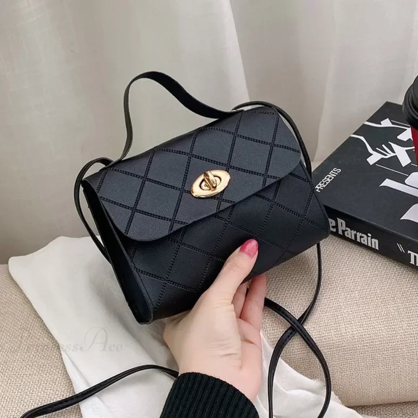 Simple PU Leather Mobile Phone Coin Crossbody Handbag