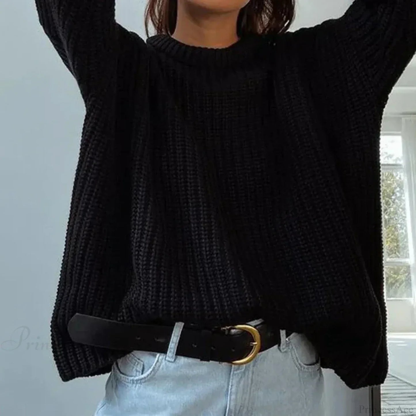 Simple Pullover Purple Y2k Sweater