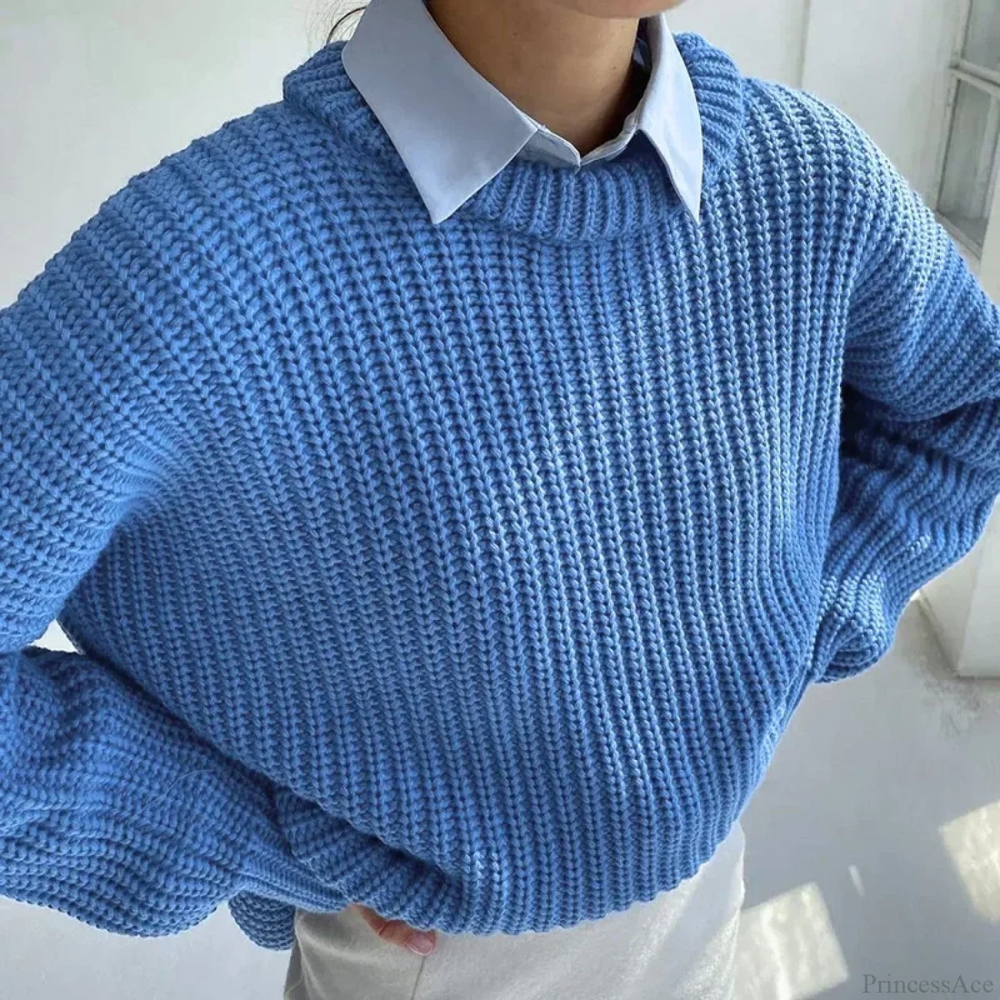 Simple Pullover Purple Y2k Sweater