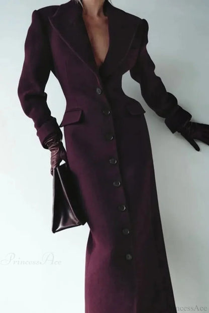 Single-Breasted Wool Coat