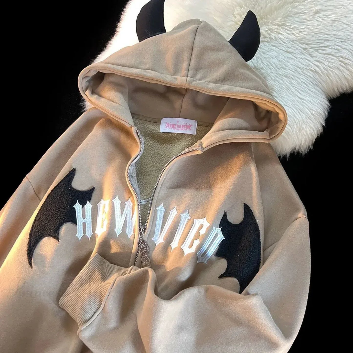 Skeleton Printed Zipper Hoodie