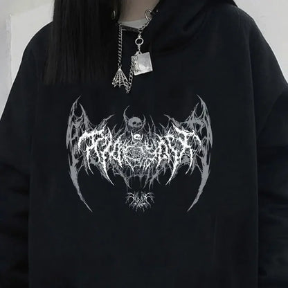 Skull Graphic Long Sleeve Hoodie