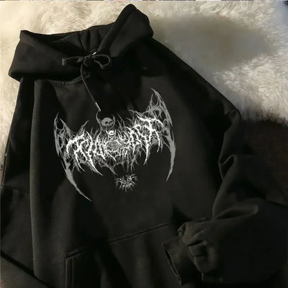 Skull Graphic Long Sleeve Hoodie