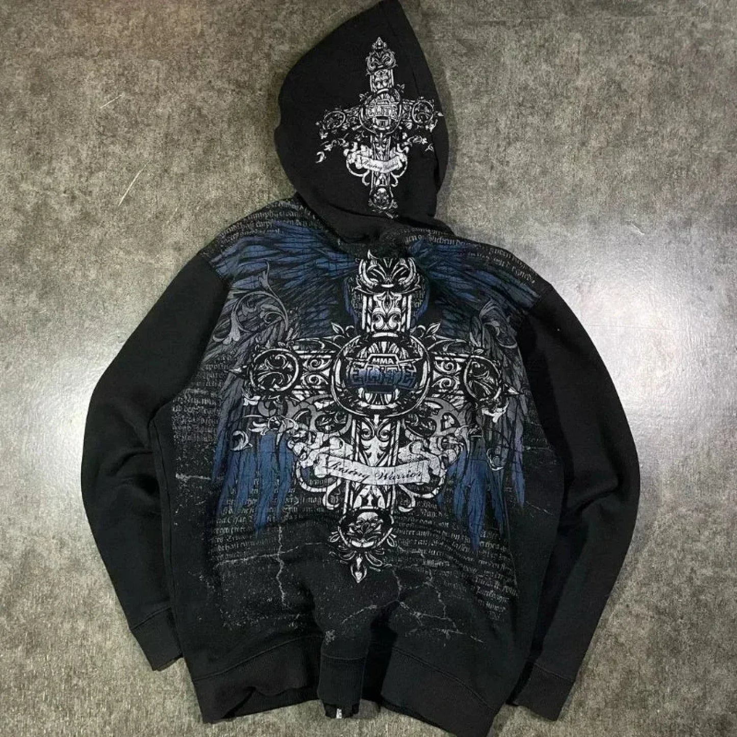 Skull Patchwork Zipper Hoodie