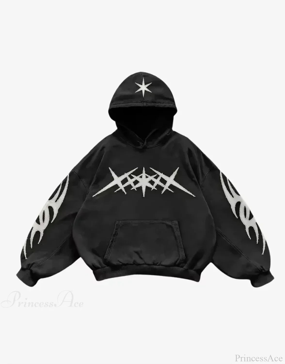 Skull Print Hooded Sweatshirt