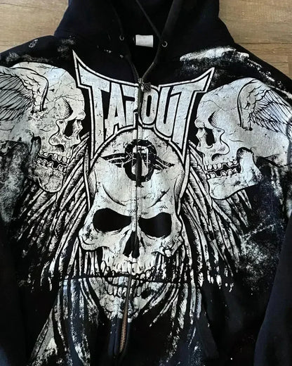 Skull Retro Zipper Hoodie