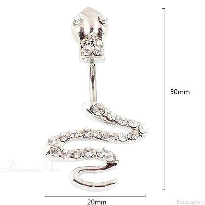 Skull Serpent Dangle Dark Belly Ring