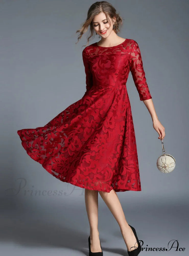 Slim Lace Casual Party Dress