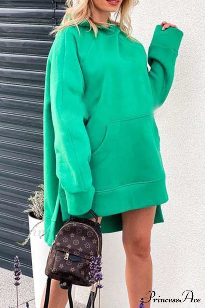 Slit Hem Hoodie