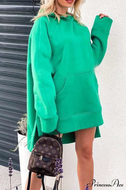 Slit Hem Hoodie