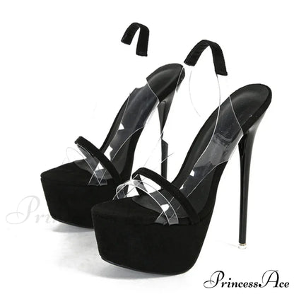 Snake Print Back Strap Platform Sandals - Open Toe Party Nightclub Stripper Heels