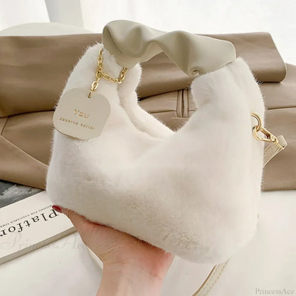 Soft Plush Simple Crossbody Handbag Women’s Bag