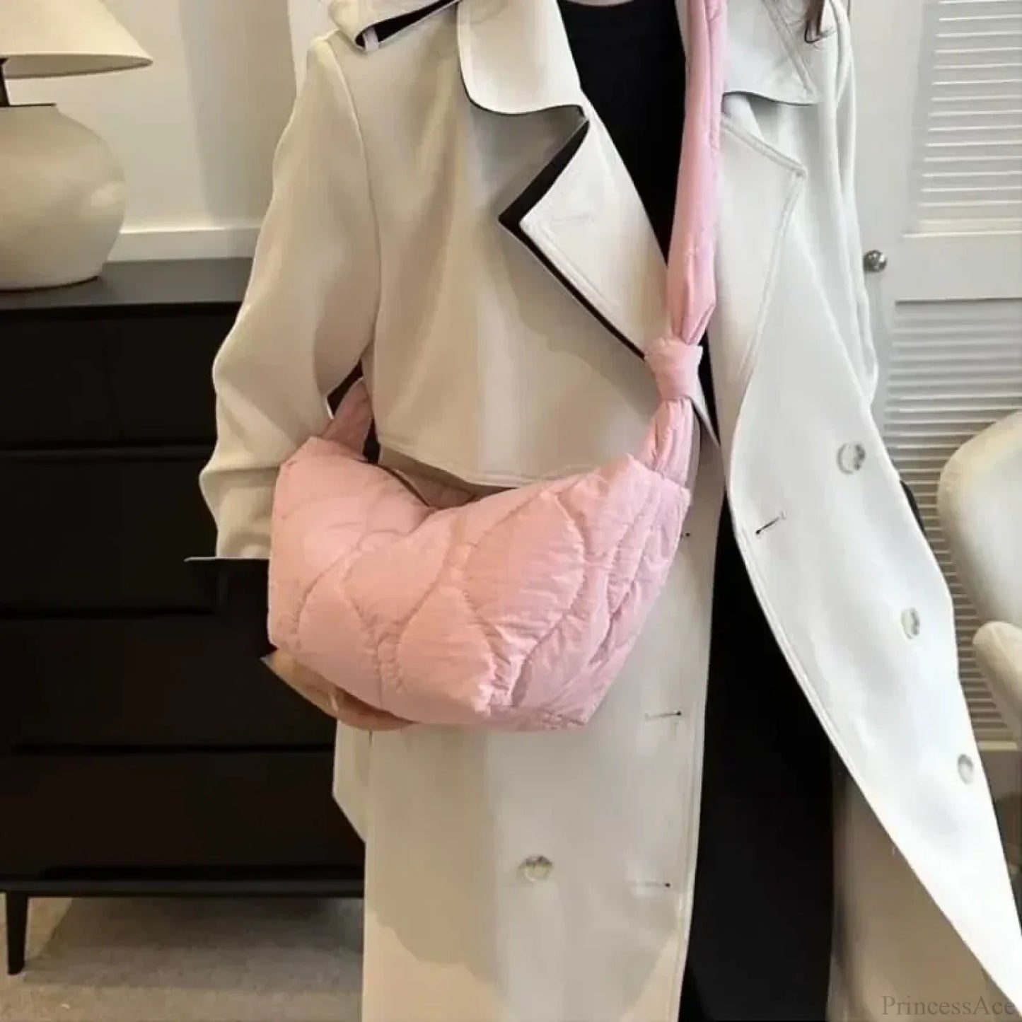 Soft Puffer Cotton Quilted Crossbody Bag