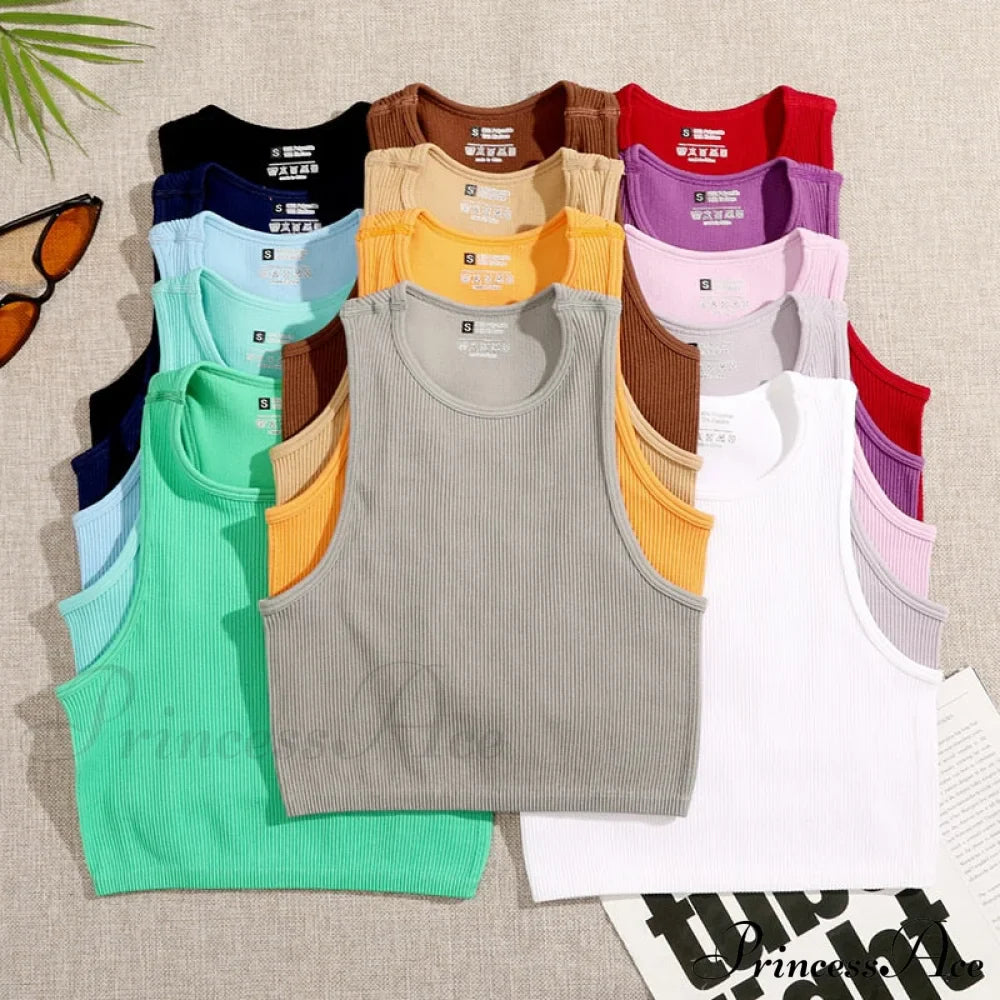 Solid Basic Seamless Streetwear Tank Tops