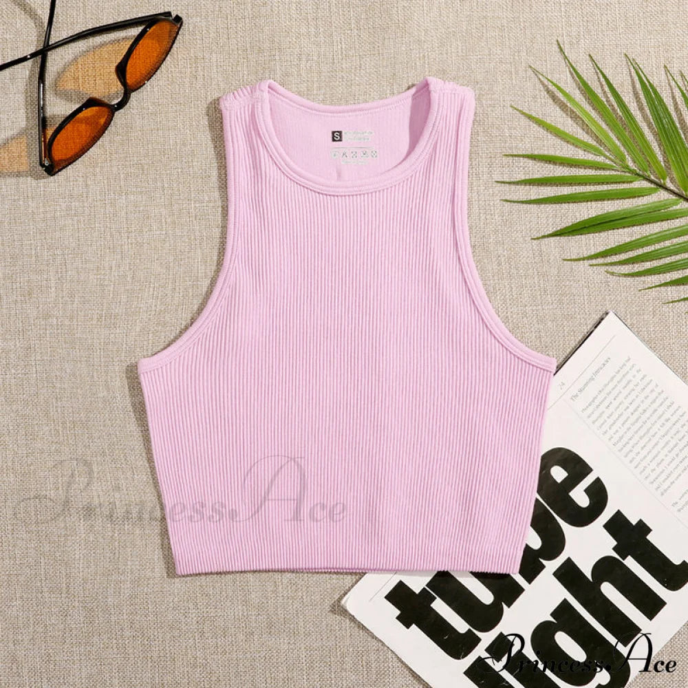 Solid Basic Seamless Streetwear Tank Tops