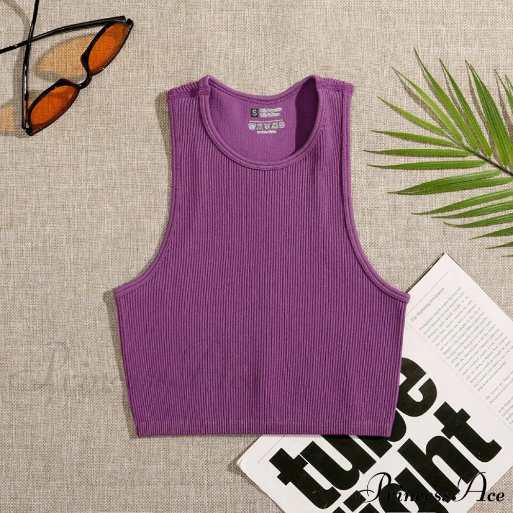 Solid Basic Seamless Streetwear Tank Tops