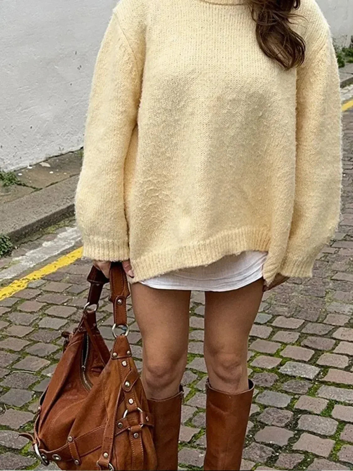 Solid Color Long Sleeve Pullover Sweater