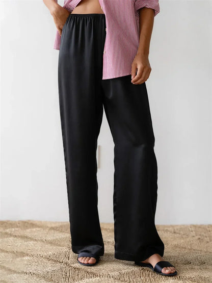 Solid Color Lounge Elastic Waist Pull-On Pant