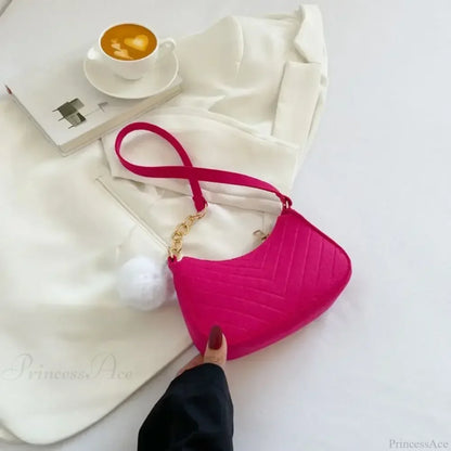 Solid Color Mini Underarm Shoulder Bag