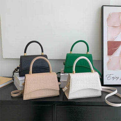 Solid Color PU Leather Designer Crossbody Handbag