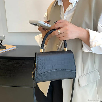 Solid Color PU Leather Designer Crossbody Handbag