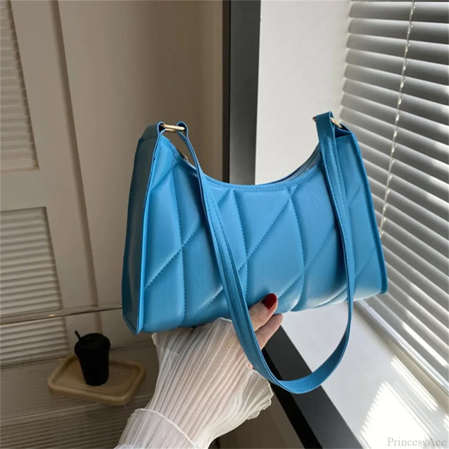 Solid Color PU Leather Underarm Crossbody