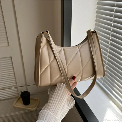 Solid Color PU Leather Underarm Crossbody