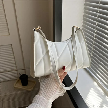 Solid Color PU Leather Underarm Crossbody