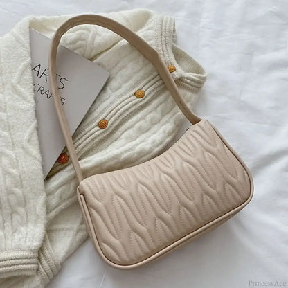 Solid Color PU Leather Women Shoulder Bag