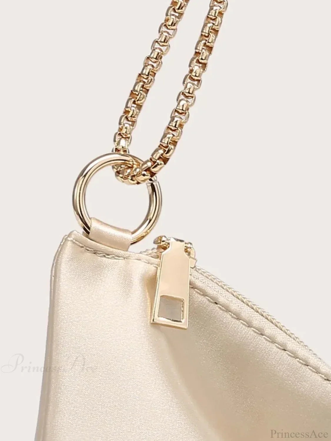 Solid Metal Chain Underarm Evening Wedding Clutch Bag