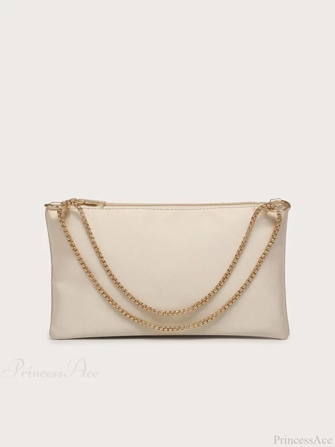 Solid Metal Chain Underarm Evening Wedding Clutch Bag