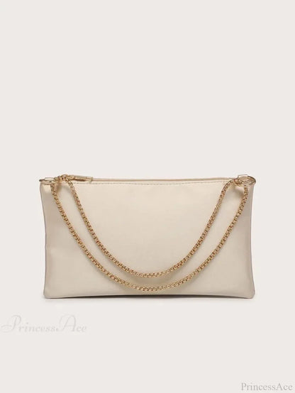 Solid Metal Chain Underarm Evening Wedding Clutch Bag