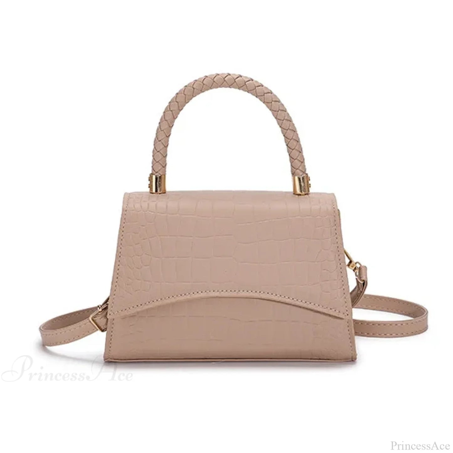 Solid PU Leather Designer Casual Crossbody Top Handle Handbag