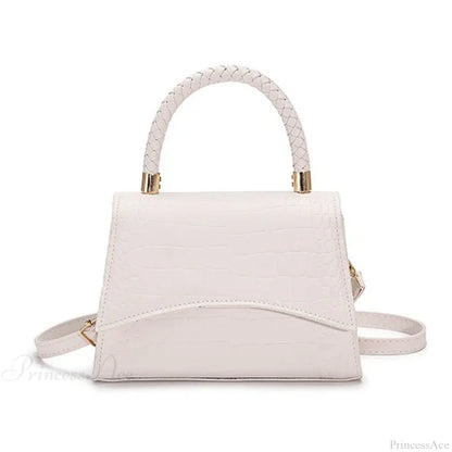 Solid PU Leather Designer Casual Crossbody Top Handle Handbag