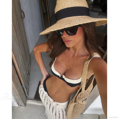 Conjunto de microbikini push up liso