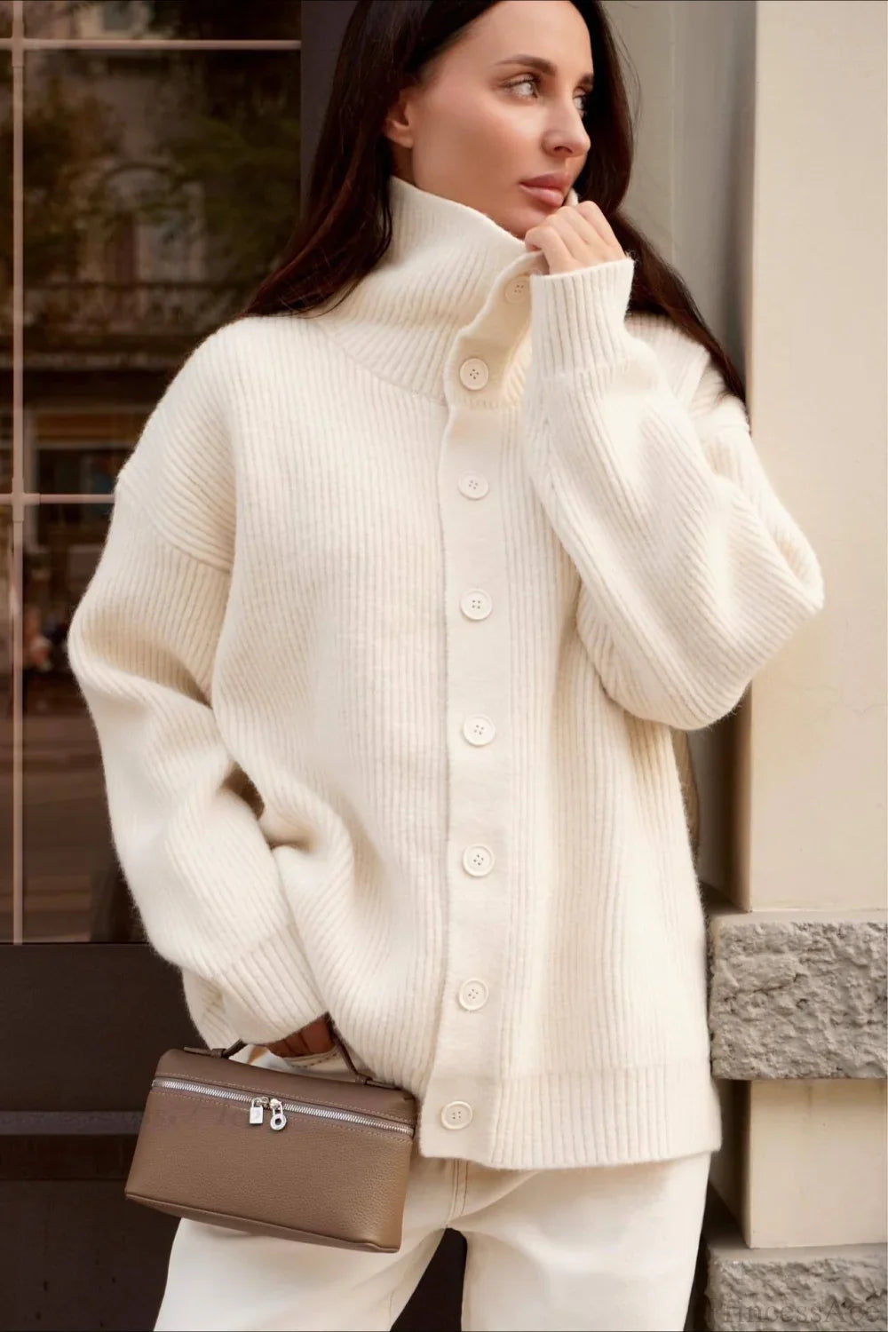 Solid Turtleneck Loose Lazy Sweater