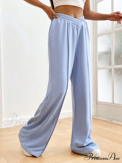 Solid Wide Leg Sweatpants