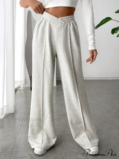 Solid Wide Leg Sweatpants