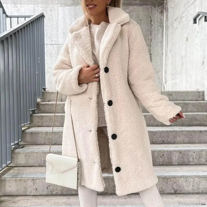 Solid Woolen Coat with Belted Overcoat