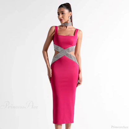 Sparkling Diamonds Midi Party Dress
