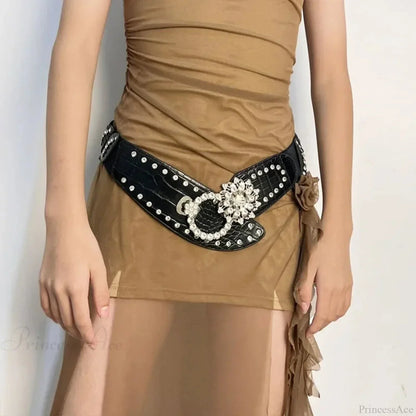 Sparkling Gothic Blossom Rebel Metal Belt