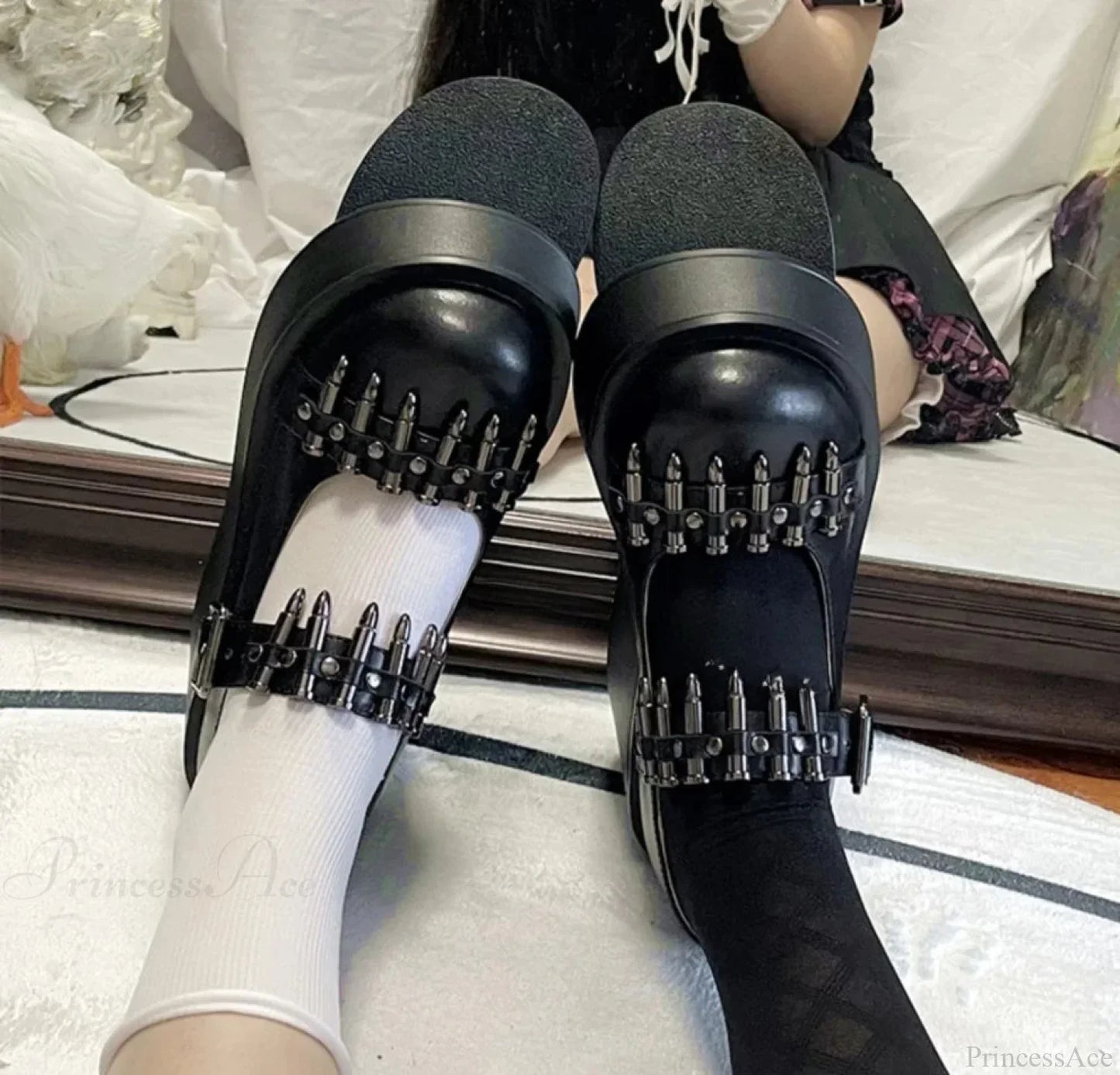 Spiked Gothic Leather Elevated Sneaker