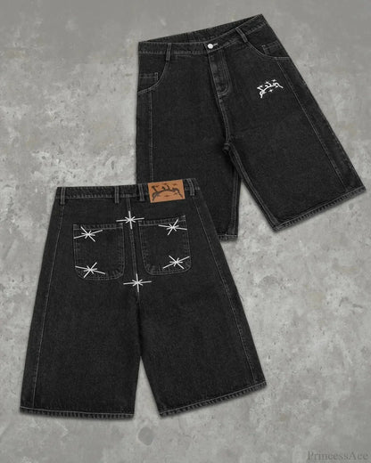 Spotted Denim Short