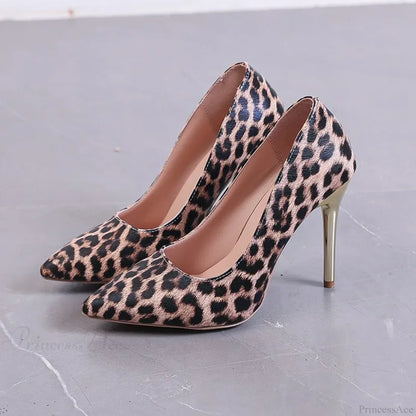 Spring Autumn Leopard Print Pointed Toe Stiletto Trendy Catwalk Women High Heel