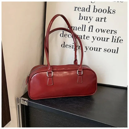 Spring Retro PU Leather Underarm Shoulder Bag