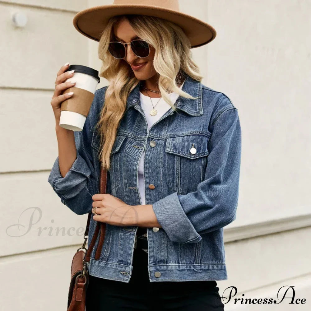 Spring Summer European American Style Short Hooded Long-sleeved Casual Jacket