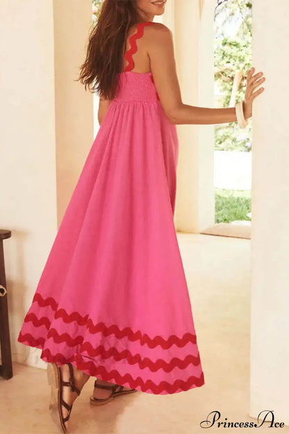 Square Neck Stylish Strap Maxi Dress