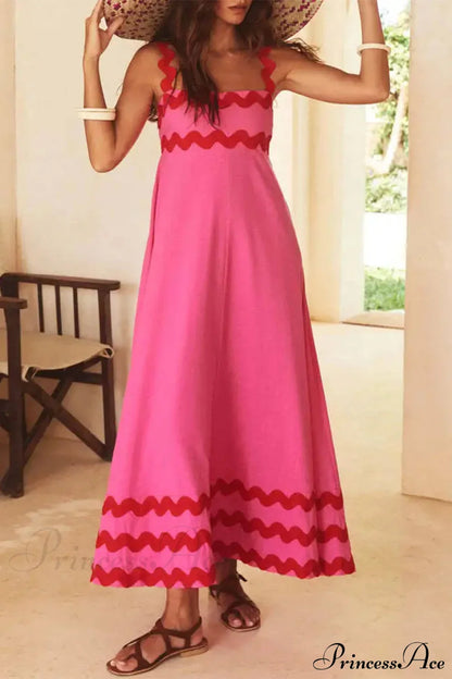 Square Neck Stylish Strap Maxi Dress