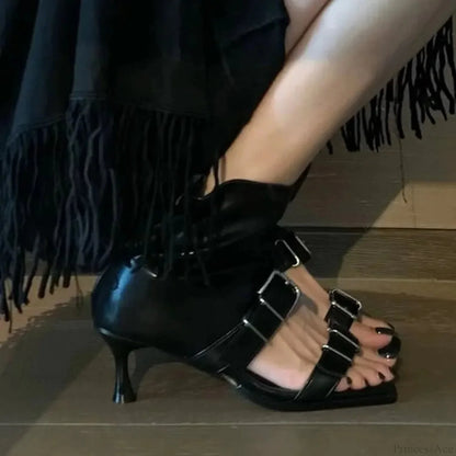 Square Toe Slingback Mysterious High Heel